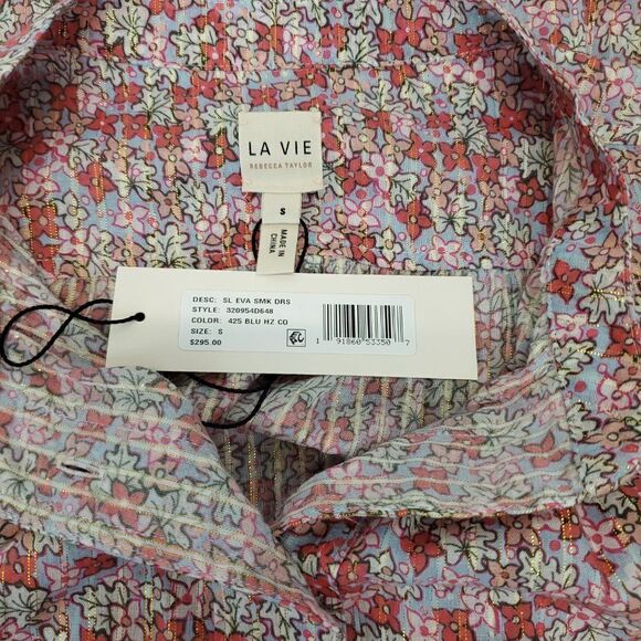 Rebecca Taylor Short Sleeve Eva Smocked Floral Mini Dress - Picture 11 of 14